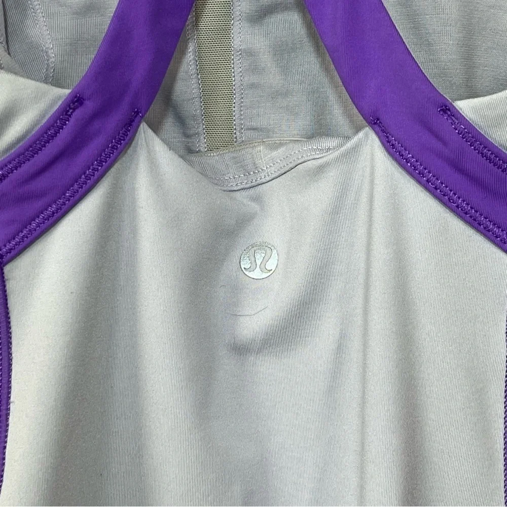 Lululemon Tank Top Womens Small Gray Purple Racerback Workout Gym Running - Picture 6 of 7